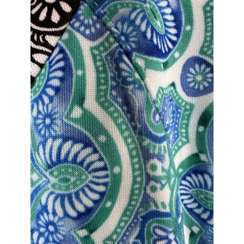 Roz & Ali Womens Blue/Black Floral Fit & Flare Sleeveless Dress Size 6 - Picture 10 of 10